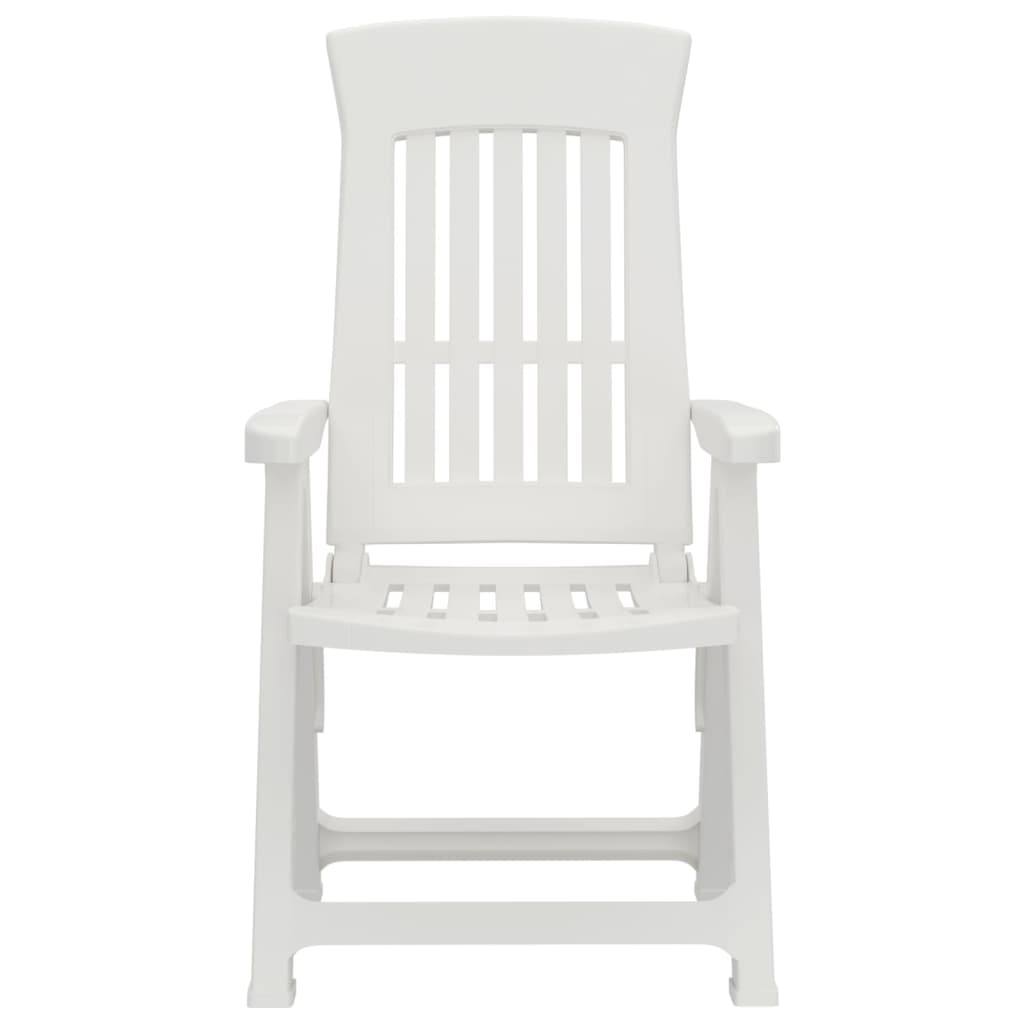 Garden Reclining Chairs 2 pcs White PP