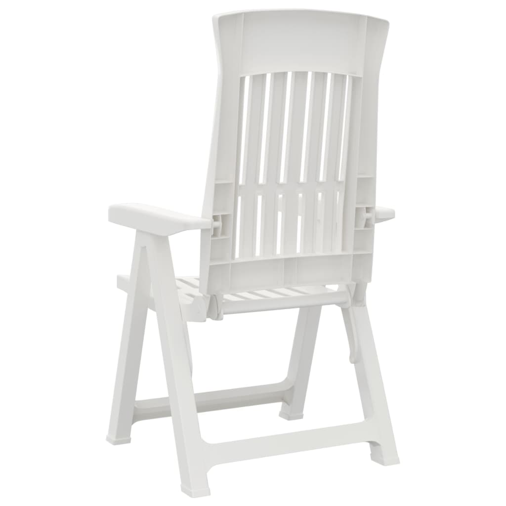 Garden Reclining Chairs 2 pcs White PP