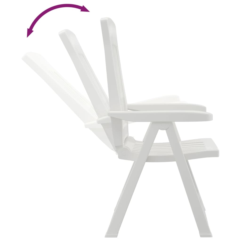 Garden Reclining Chairs 2 pcs White PP