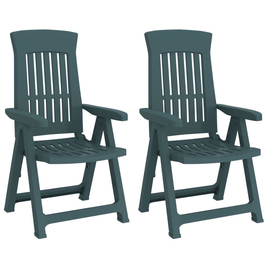 Garden Reclining Chairs 2 pcs Green PP