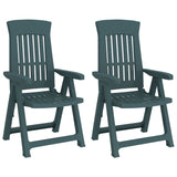 Garden Reclining Chairs 2 pcs Green PP