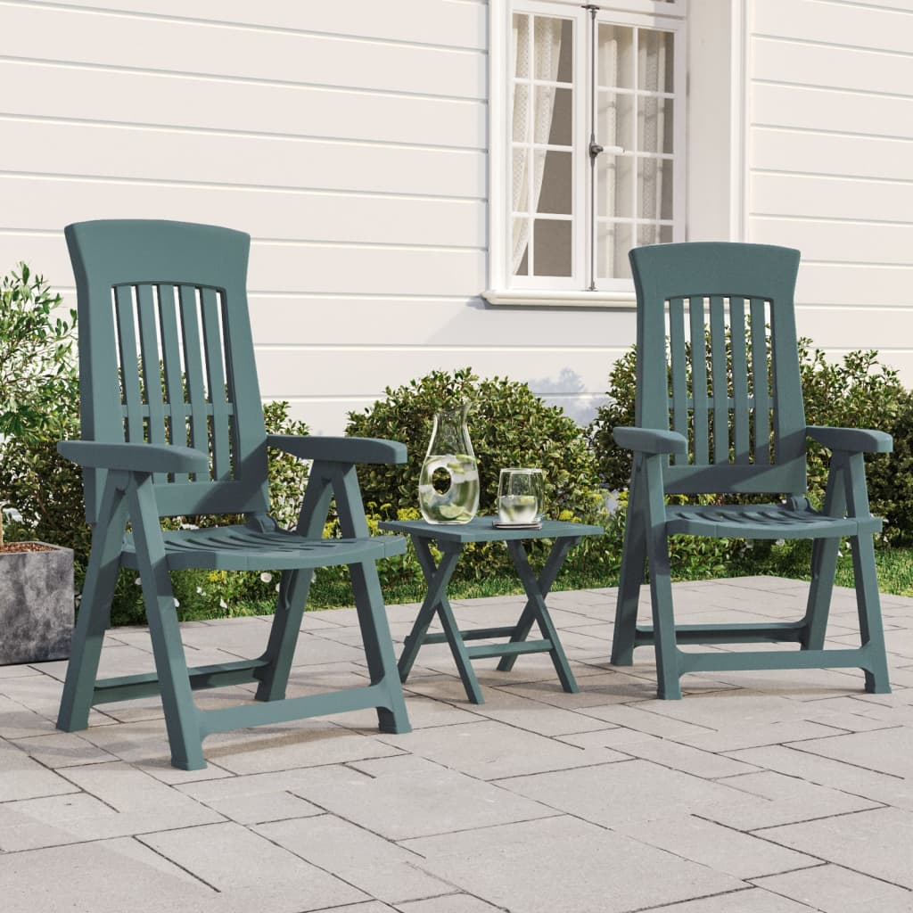 Garden Reclining Chairs 2 pcs Green PP