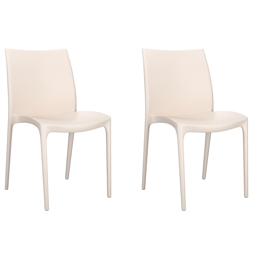 Garden Chairs 2 pcs Cream 50x46x80 cm Polypropylene