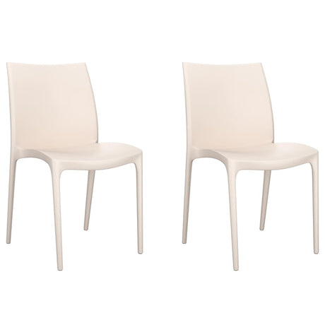 Garden Chairs 2 pcs Cream 50x46x80 cm Polypropylene