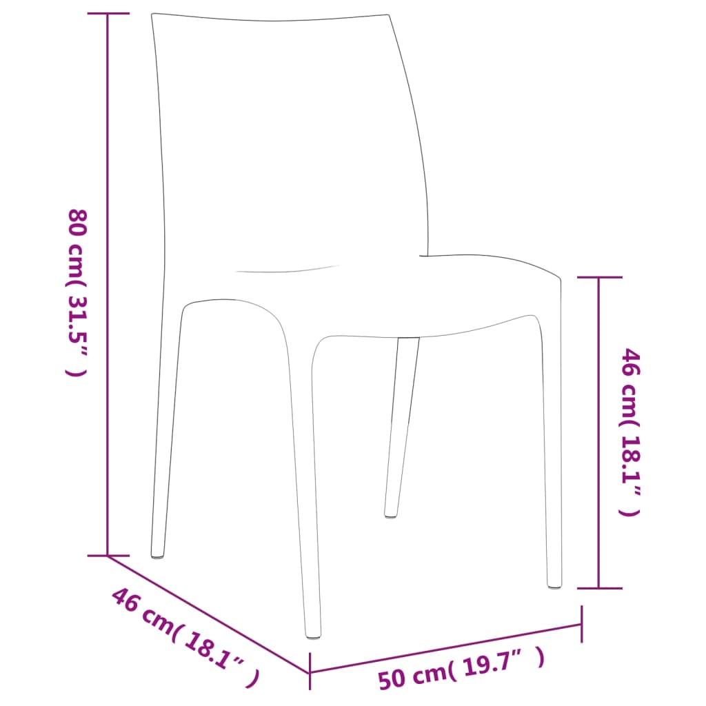 Garden Chairs 2 pcs Cream 50x46x80 cm Polypropylene