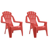 Garden Chairs 2 pcs for Children Red 37x34x44 cm PP Wooden Look