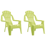 Garden Chairs 2 pcs for Children Green 37x34x44cm PP Wooden Look