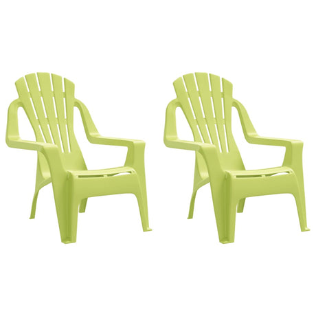 Garden Chairs 2 pcs for Children Green 37x34x44cm PP Wooden Look