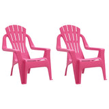 Garden Chairs 2 pcs for Children Pink 37x34x44 cm PP Wooden Look