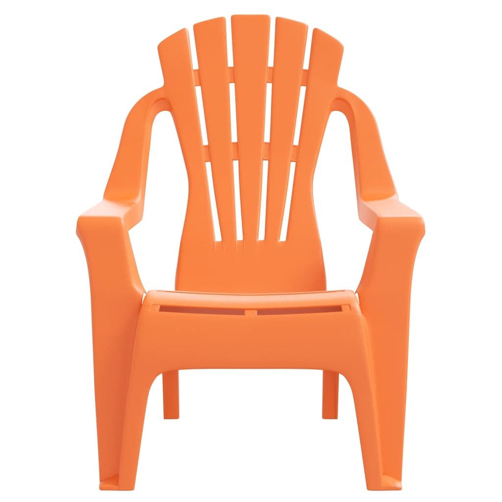 Garden Chairs 2 pcs for Children Orange 37x34x44cm PP Wooden Look