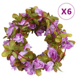 Christmas Flower Garlands 6 pcs Light Purple 250 cm