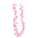 Christmas Flower Garlands 6 pcs Dark Pink 180 cm