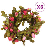 Christmas Flower Garlands 6 pcs Rose 215 cm