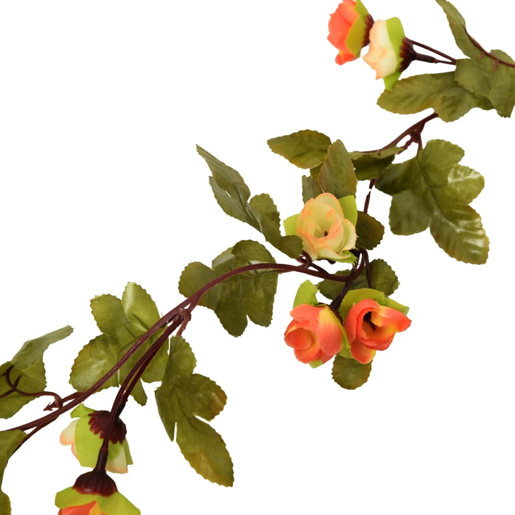 Christmas Flower Garlands 6 pcs Sunset Red 215 cm