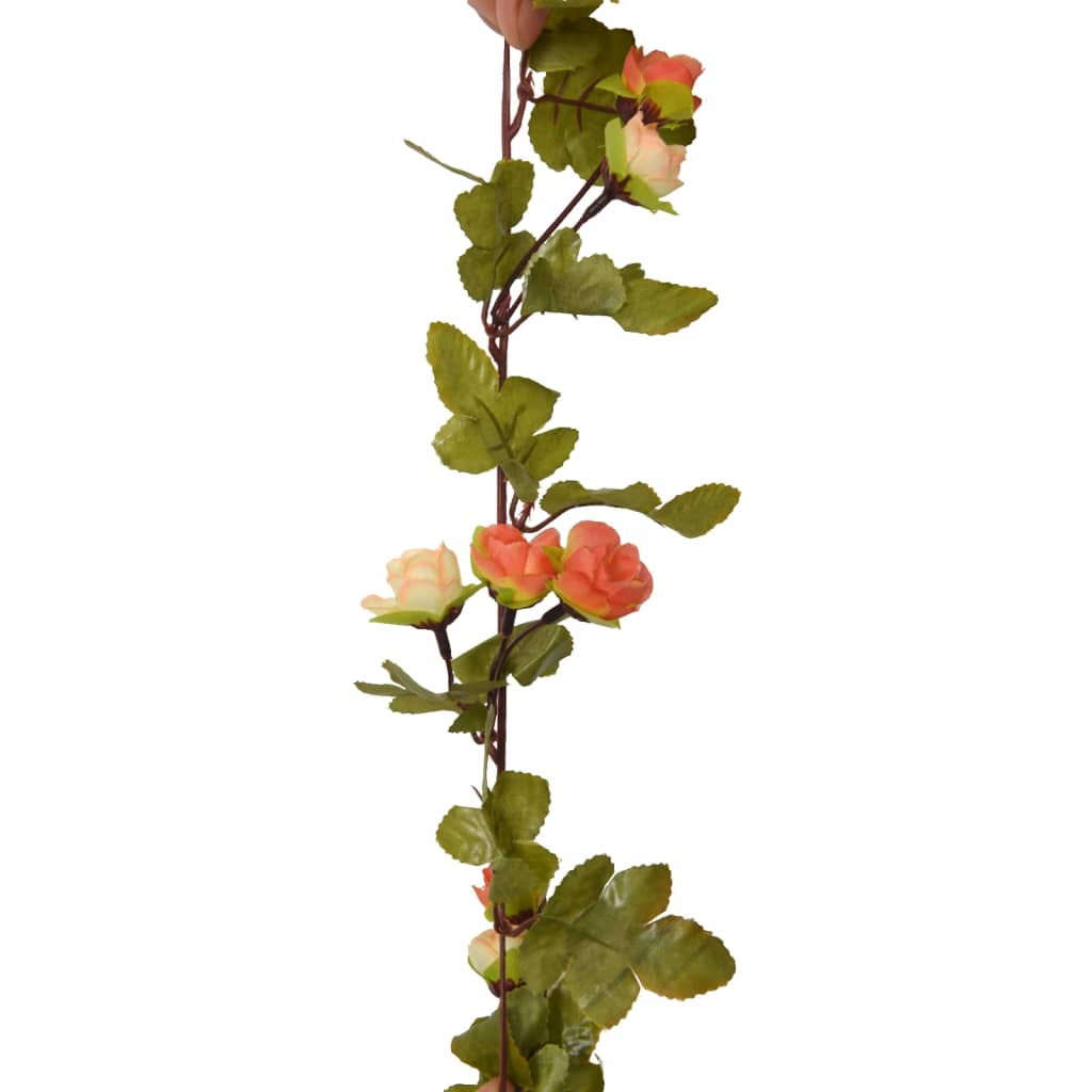 Christmas Flower Garlands 6 pcs Sunset Red 215 cm