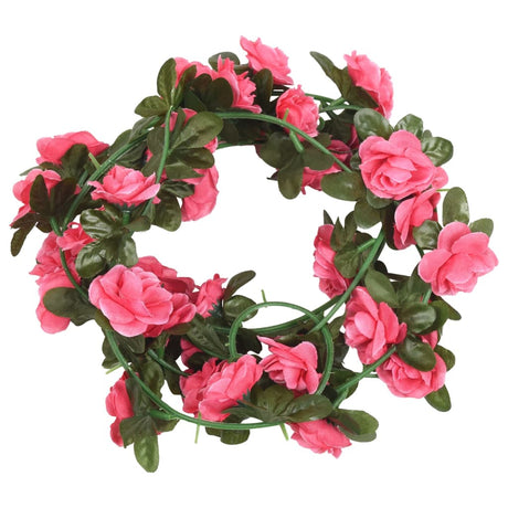 Christmas Flower Garlands 6 pcs Red Pink 240 cm
