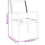 3 Piece Garden Dining Set Black Steel and Textilene