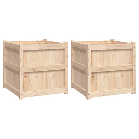 Garden Planters 2 pcs Solid Wood Pine