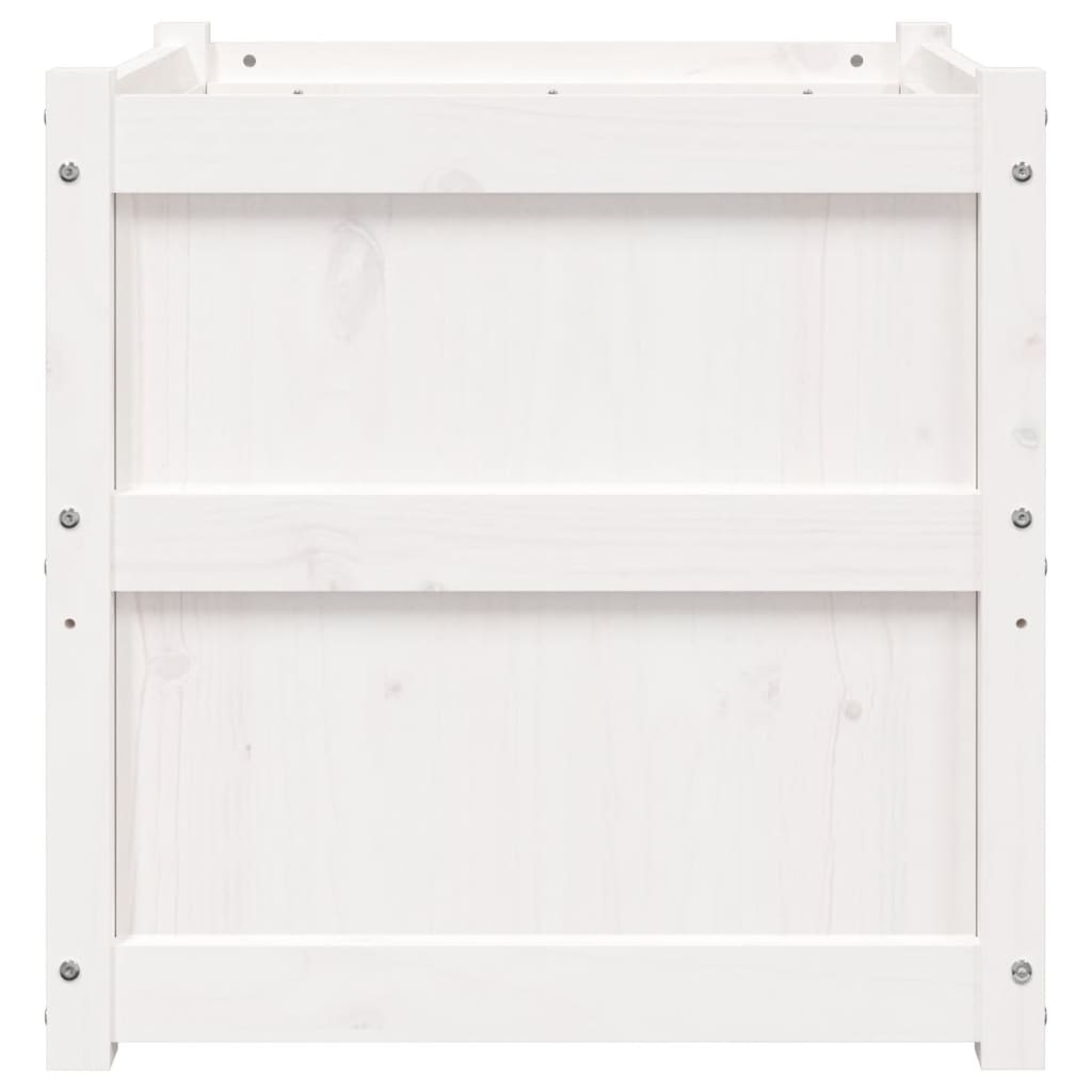 Garden Planter White 60x60x60 cm Solid Wood Pine