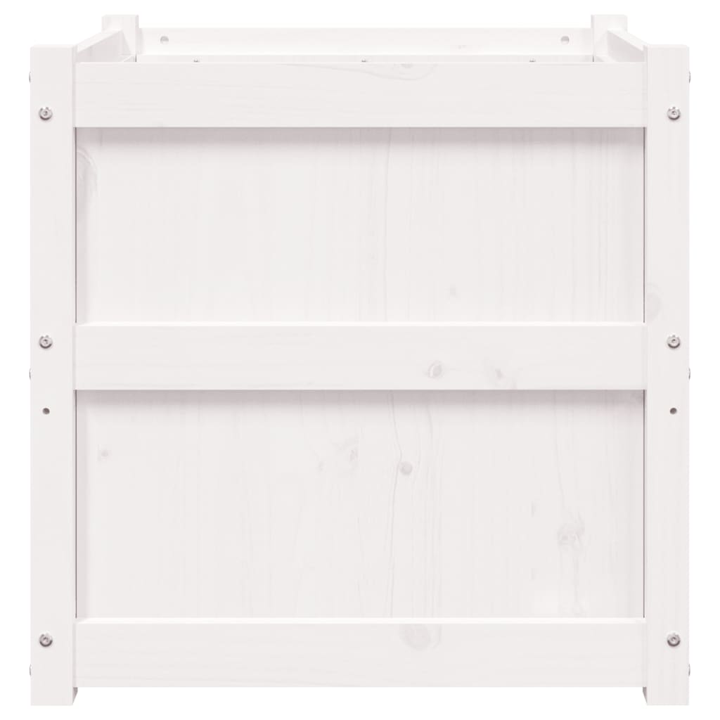 Garden Planter White 60x60x60 cm Solid Wood Pine