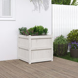 Garden Planter White 60x60x60 cm Solid Wood Pine