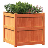 Garden Planter Wax Brown 60x60x60 cm Solid Wood Pine