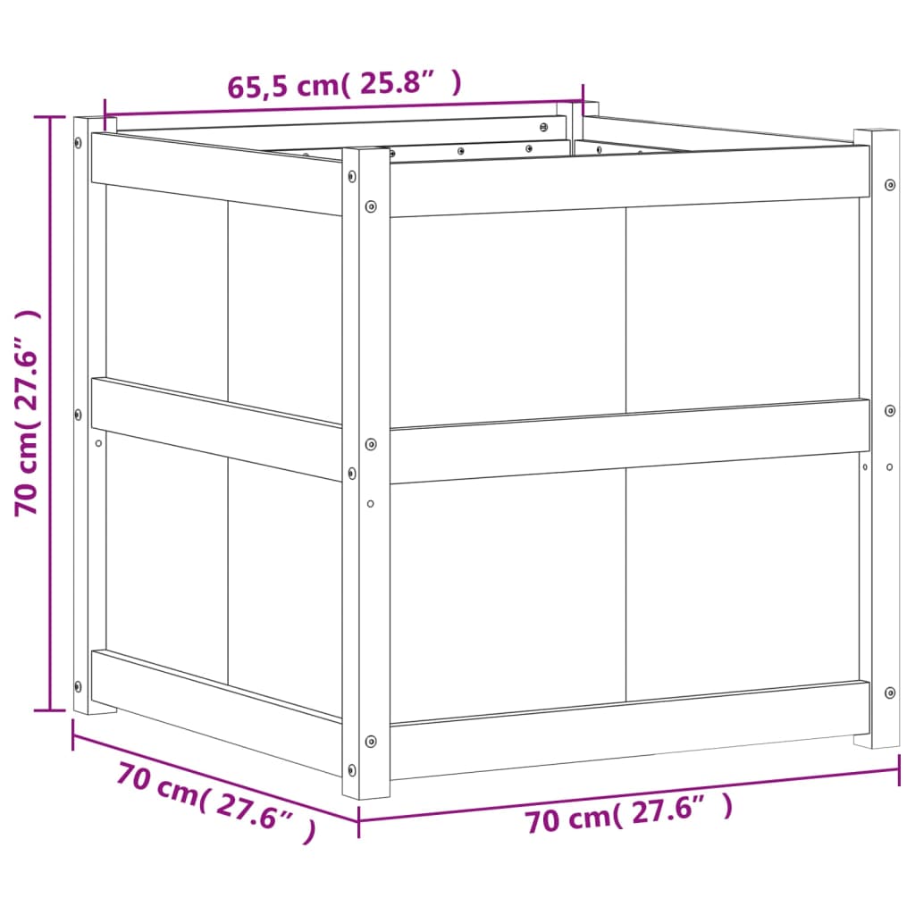 Garden Planter 70x70x70 cm Solid Wood Pine