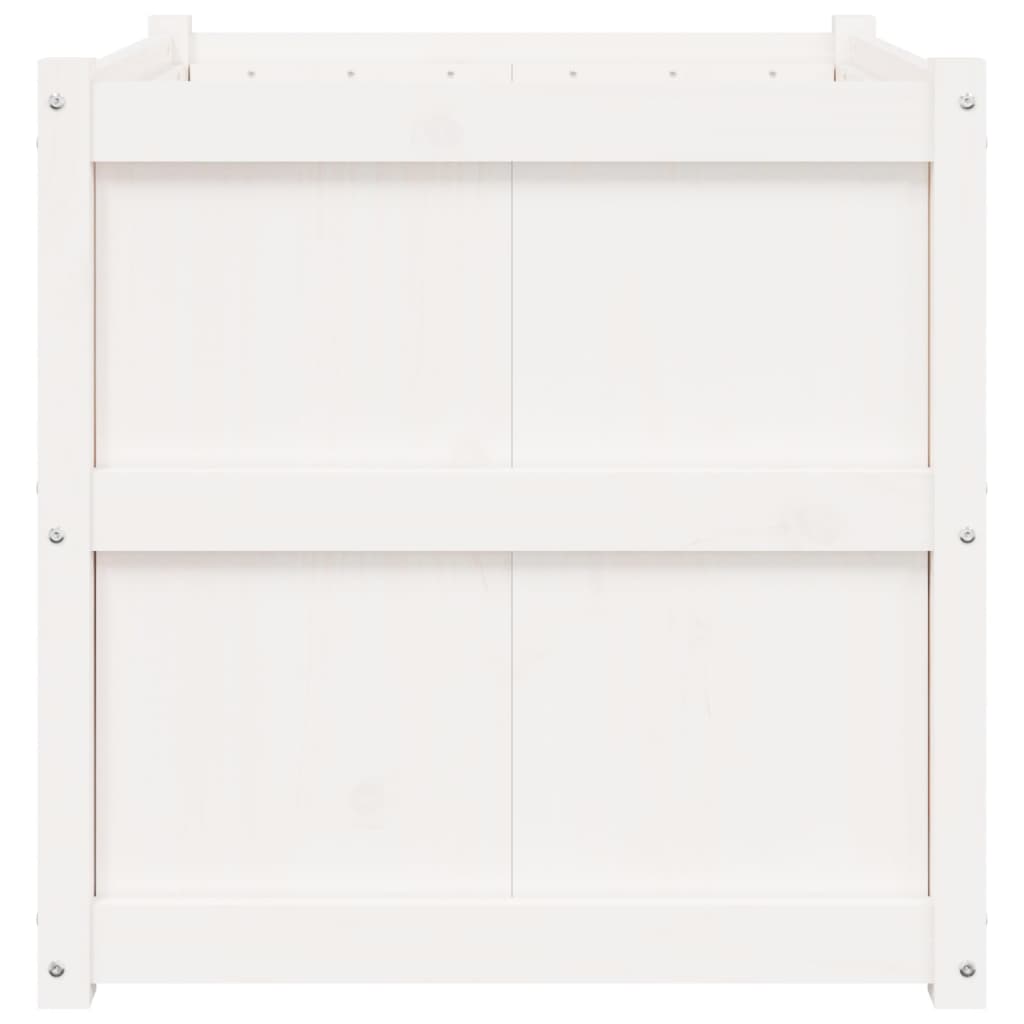 Garden Planter White 70x70x70 cm Solid Wood Pine