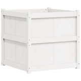 Garden Planter White 70x70x70 cm Solid Wood Pine