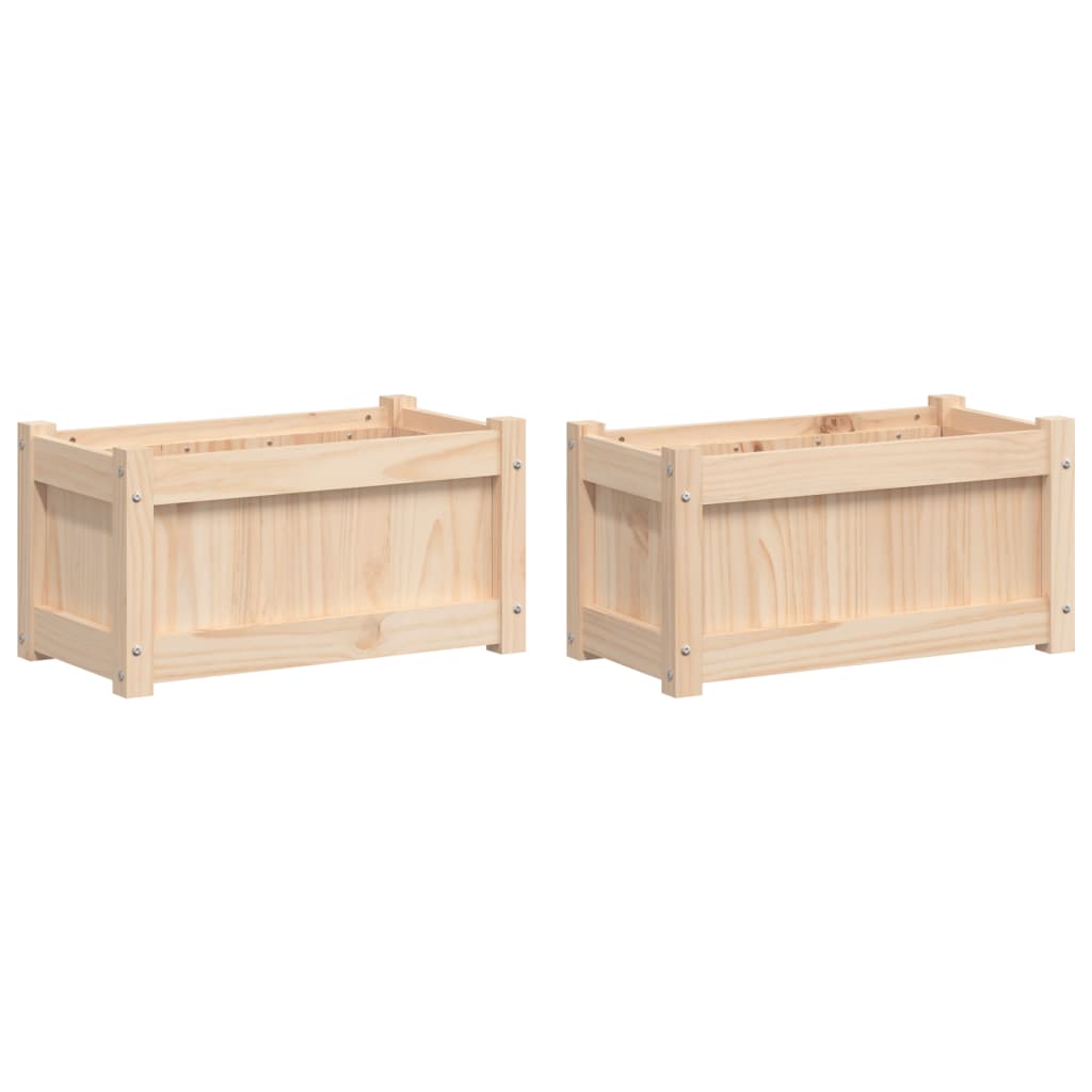 Garden Planters 2 pcs Solid Wood Pine