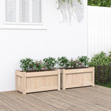 Garden Planters 2 pcs Solid Wood Pine