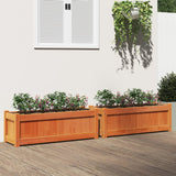 Garden Planters 2 pcs Wax Brown Solid Wood Pine