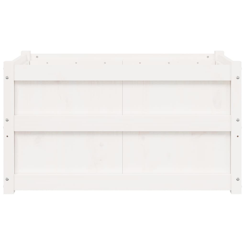 Garden Planters 2 pcs White Solid Wood Pine