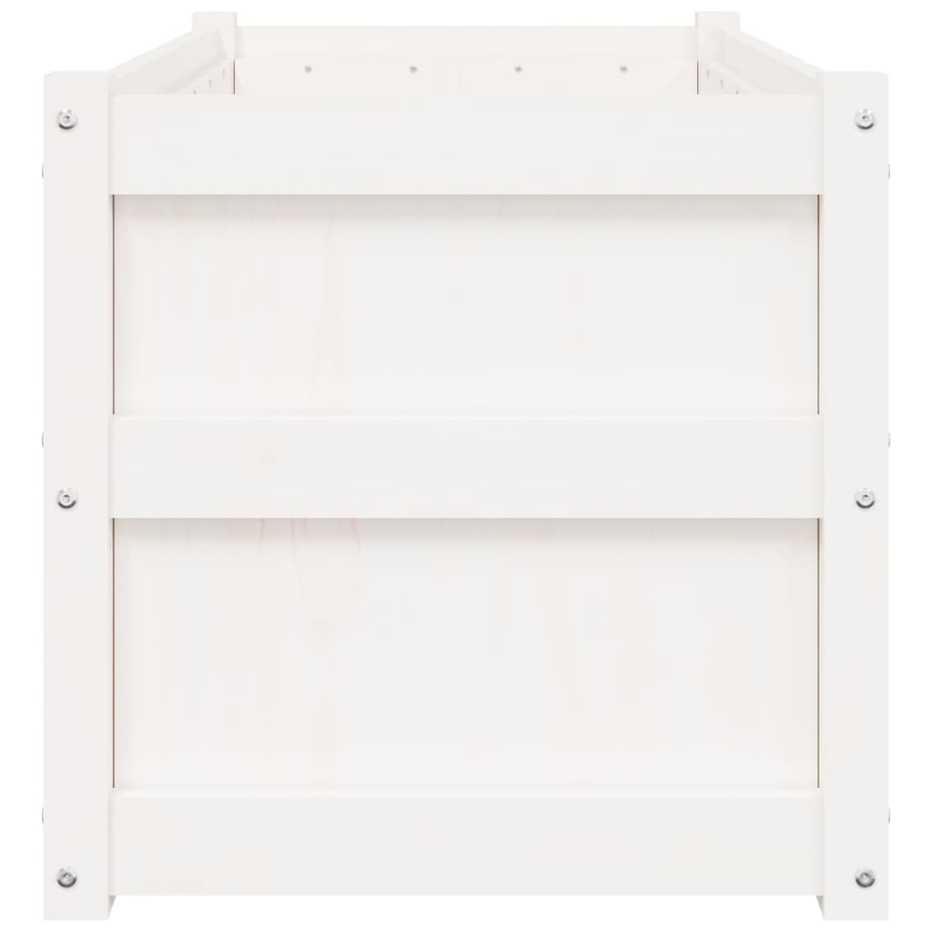 Garden Planters 2 pcs White Solid Wood Pine