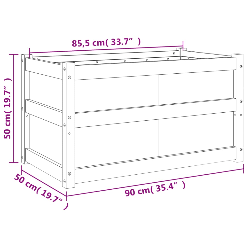 Garden Planter 90x50x50 cm Impregnated Wood Pine