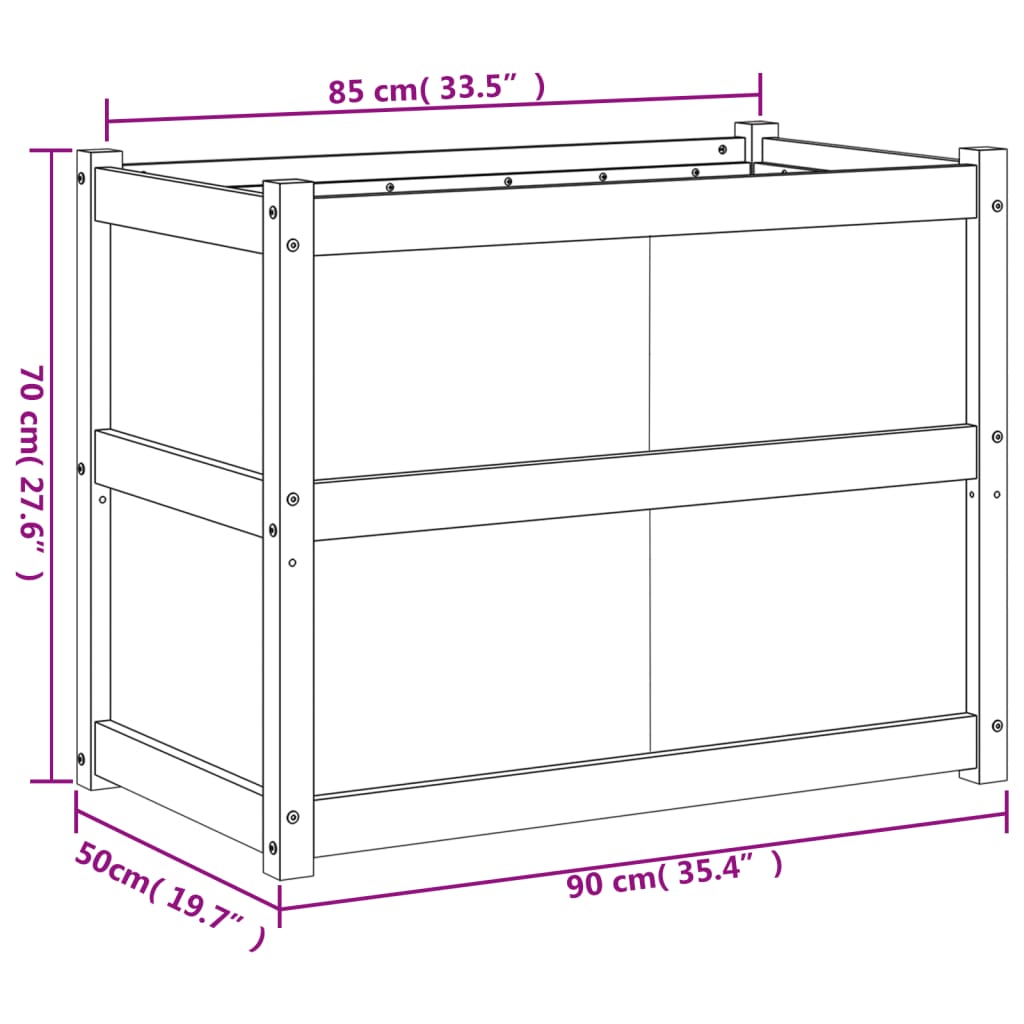 Garden Planter 90x50x70 cm Solid Wood Pine