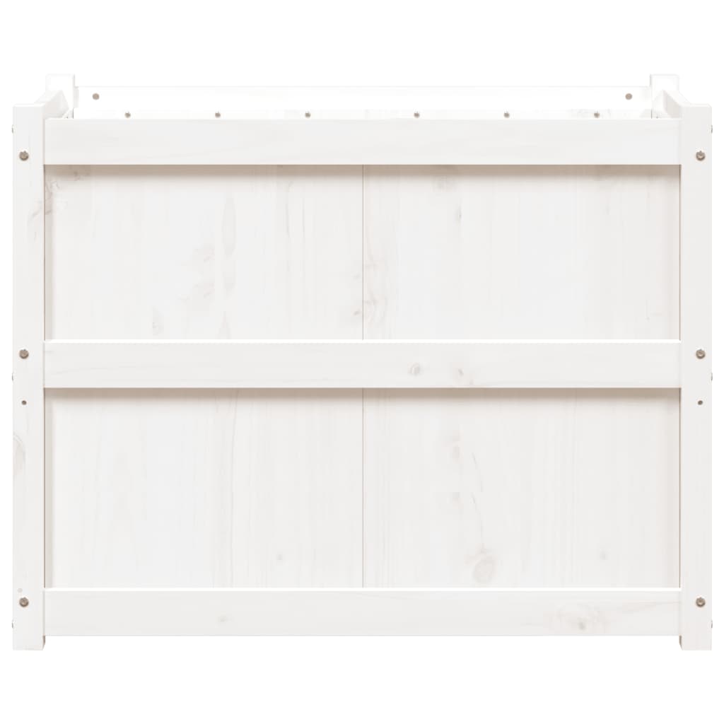 Garden Planter White 90x50x70 cm Solid Wood Pine