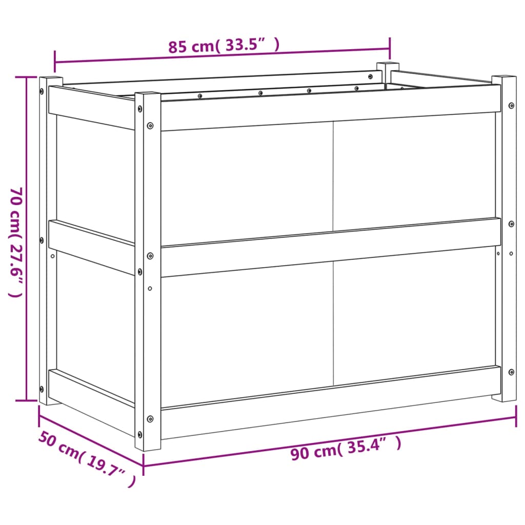 Garden Planter Wax Brown 90x50x70 cm Solid Wood Pine