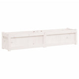 Garden Planter White 150x31x31 cm Solid Wood Pine