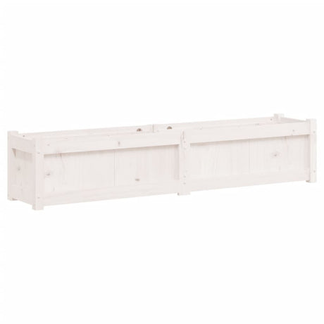 Garden Planter White 150x31x31 cm Solid Wood Pine