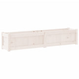 Garden Planter White 150x31x31 cm Solid Wood Pine