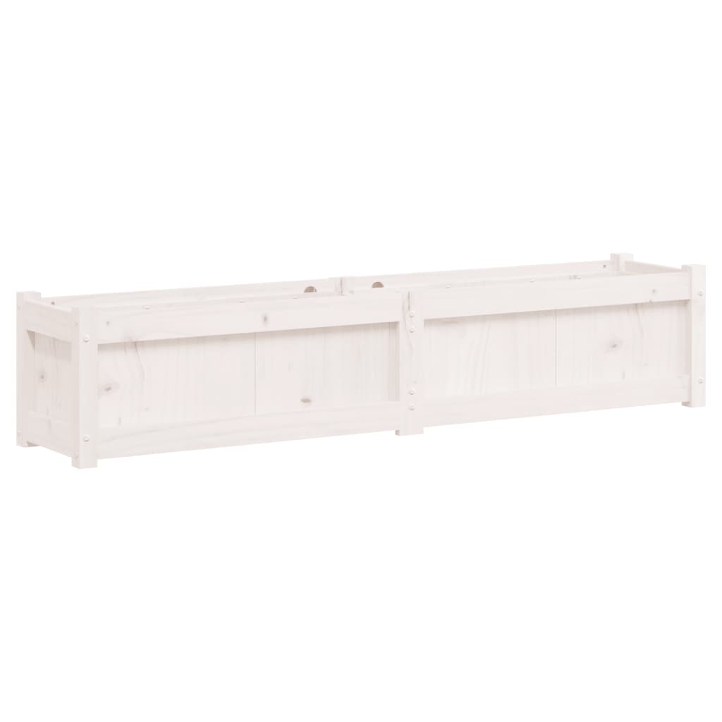 Garden Planters 2 pcs White Solid Wood Pine