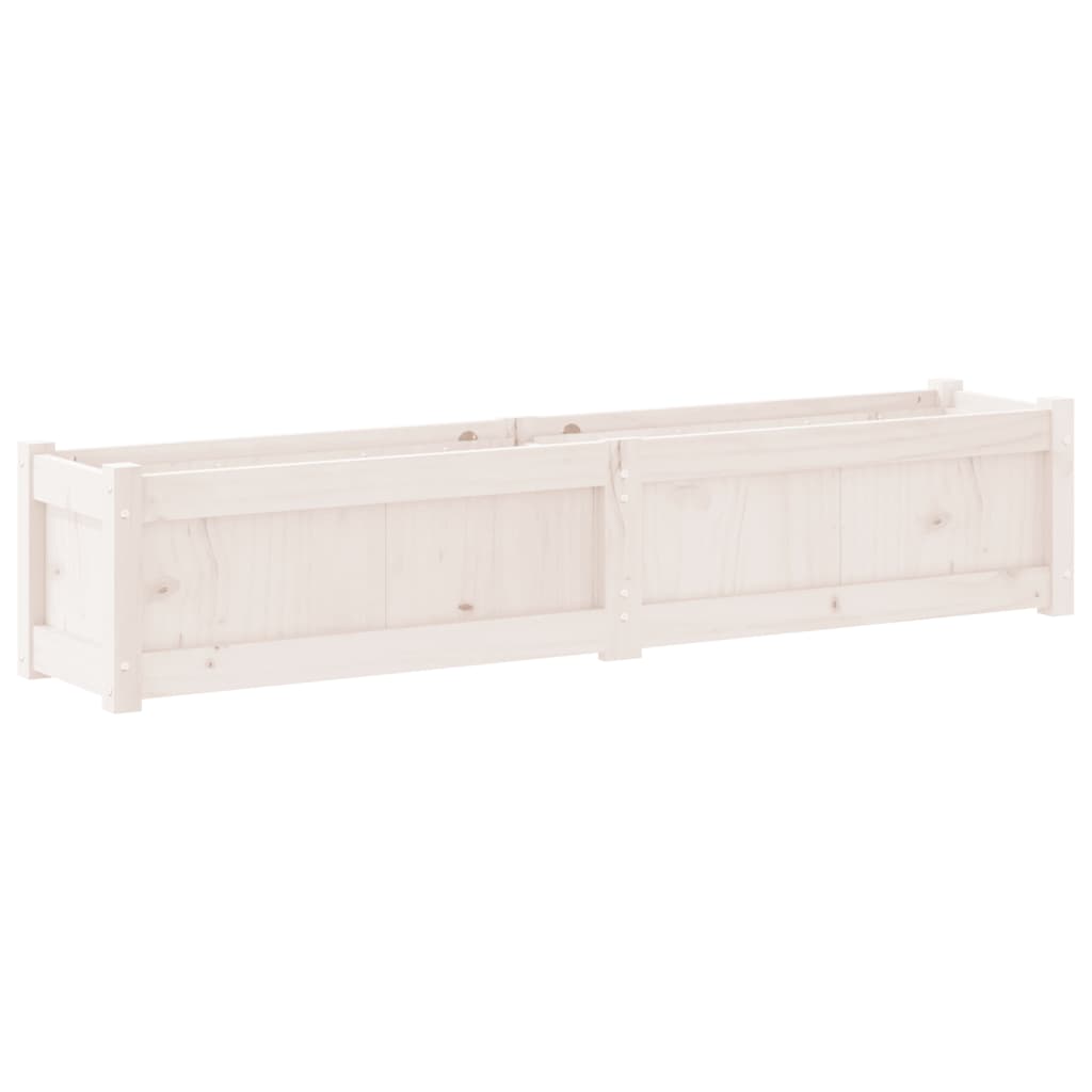 Garden Planters 2 pcs White Solid Wood Pine