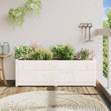 Garden Planter White 150x50x50 cm Solid Wood Pine