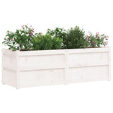 Garden Planter White 150x50x50 cm Solid Wood Pine