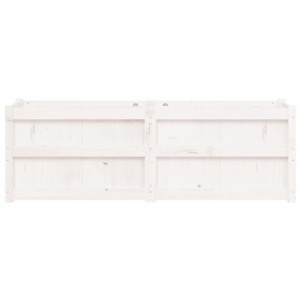 Garden Planter White 150x50x50 cm Solid Wood Pine