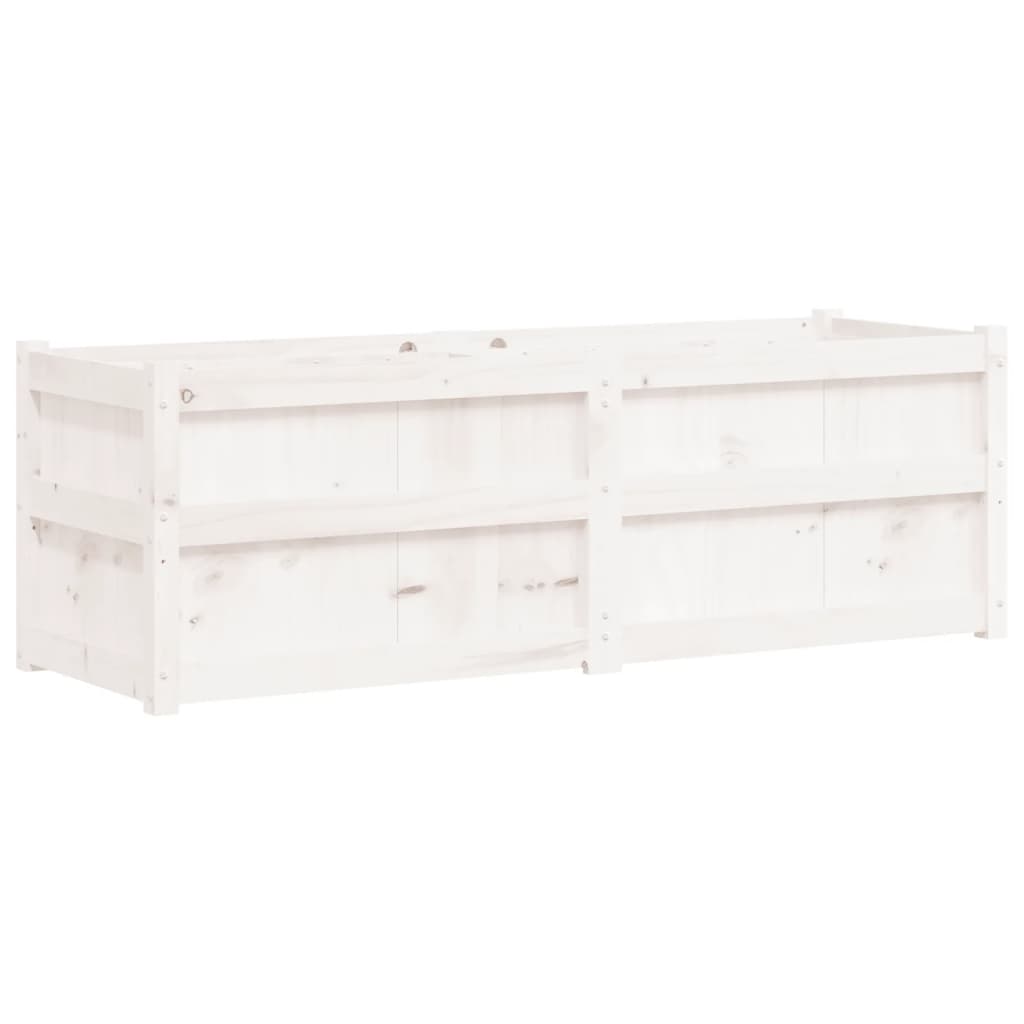 Garden Planter White 150x50x50 cm Solid Wood Pine