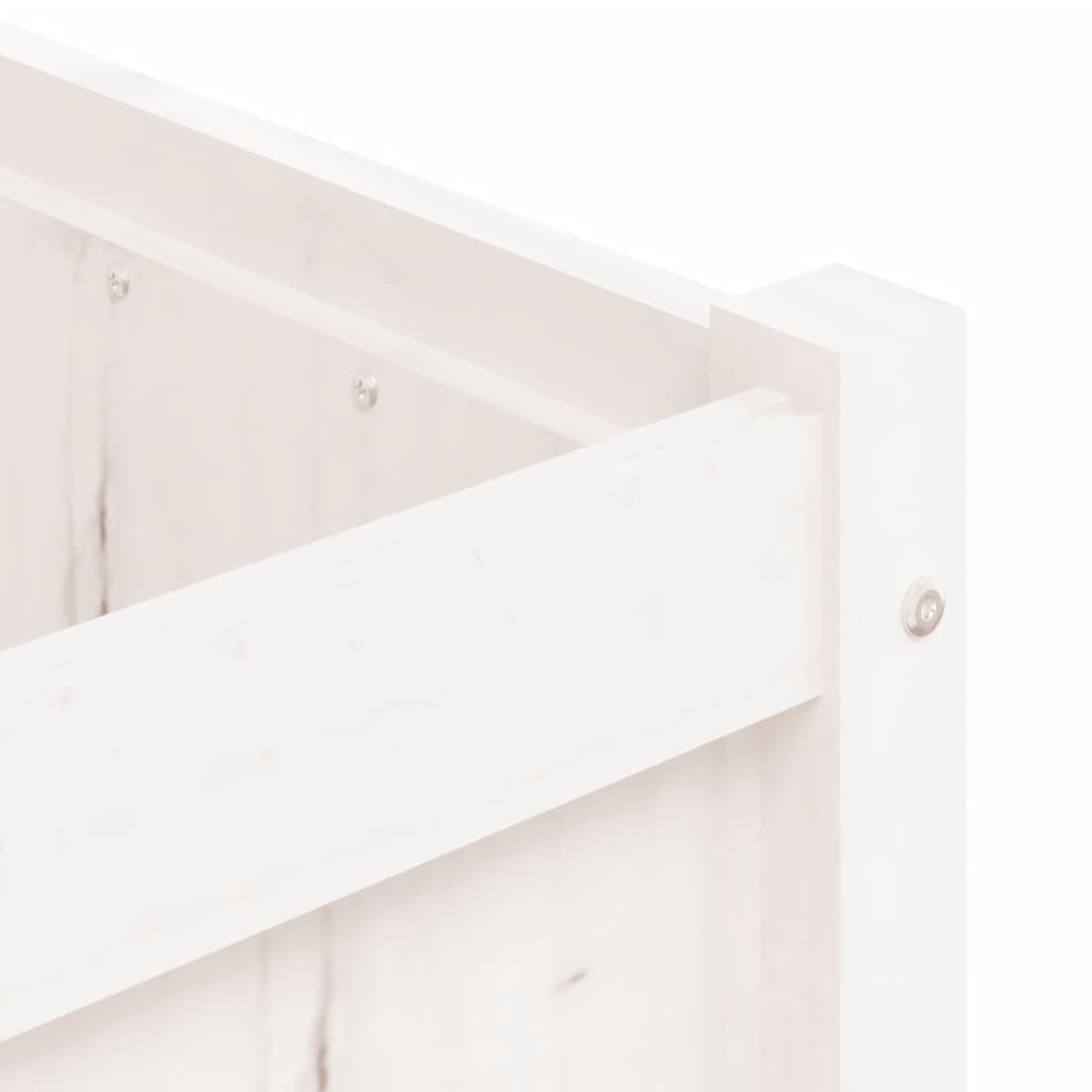 Garden Planter White 150x50x50 cm Solid Wood Pine