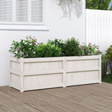 Garden Planter White 150x50x50 cm Solid Wood Pine