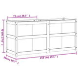 Garden Planter White 150x50x70 cm Solid Wood Pine